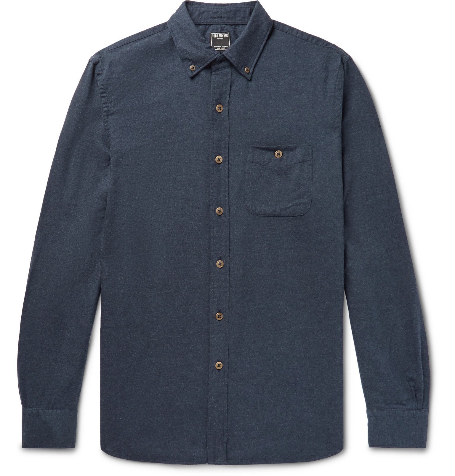 Todd Snyder - Button-Down Collar Cotton and Wool-Blend Flannel Shirt ...