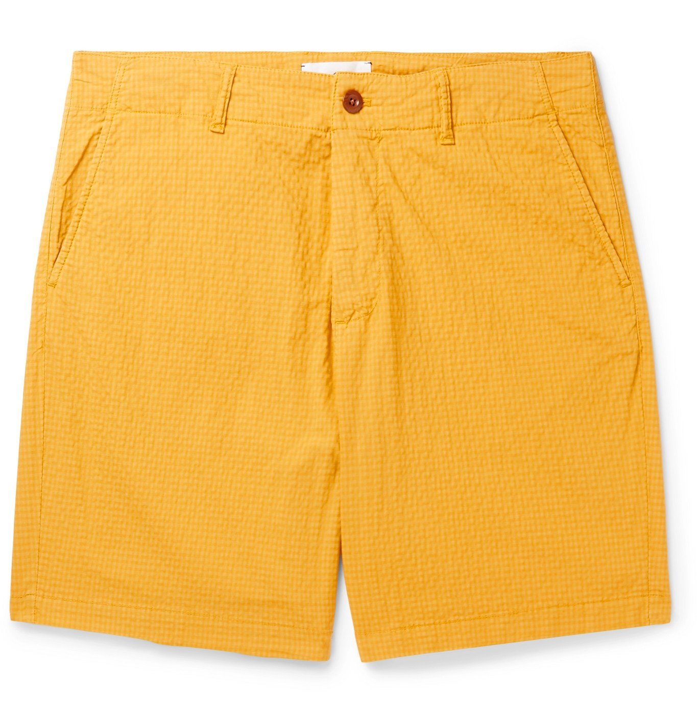 Mr P. GarmentDyed CottonBlend Seersucker Shorts Yellow Mr P.