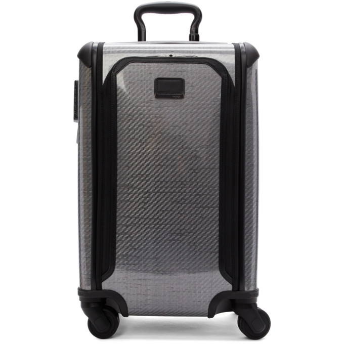 tumi silver luggage