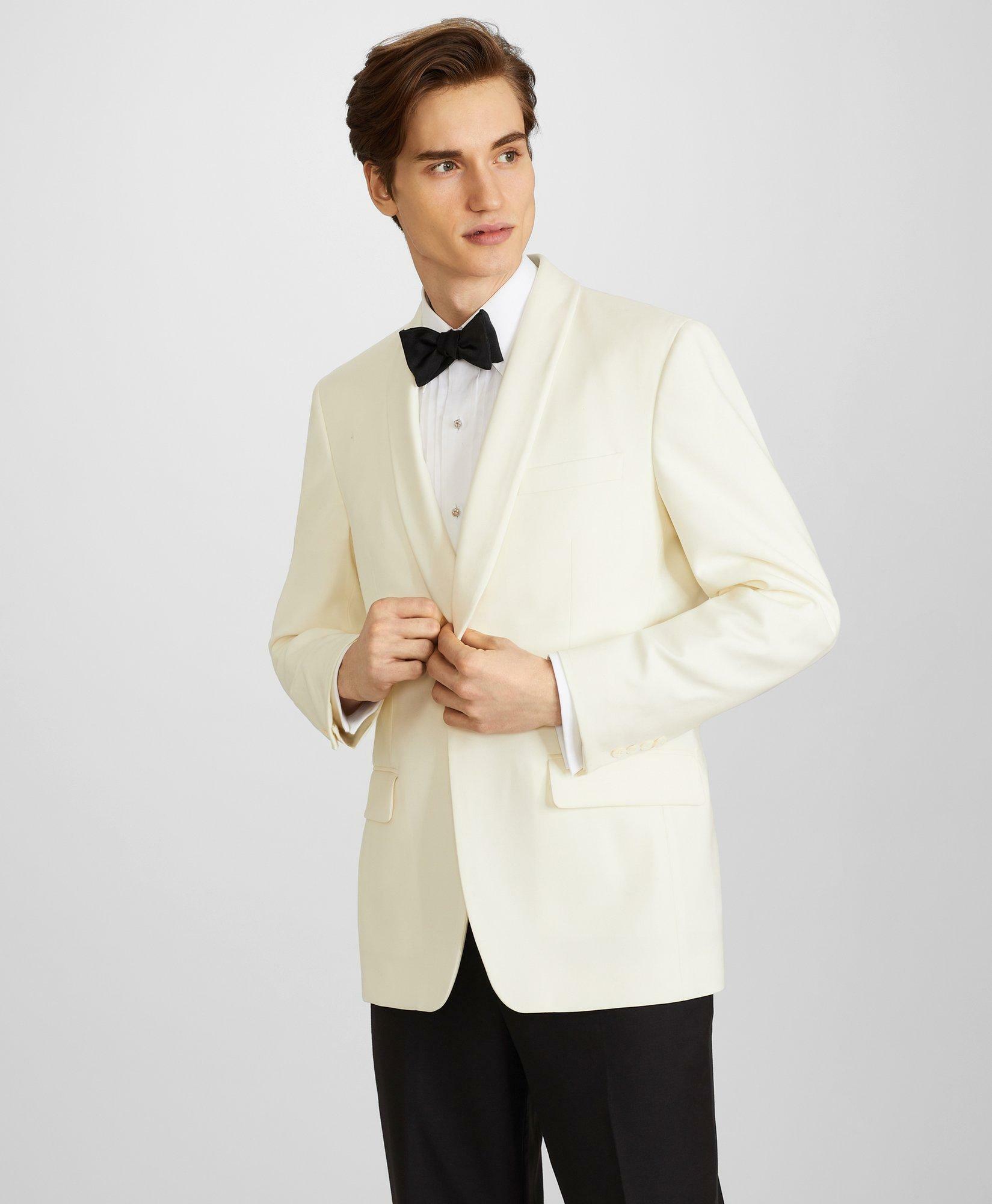 Brooks Brothers Men's Milano Fit Wool Tuxedo Jacket | White