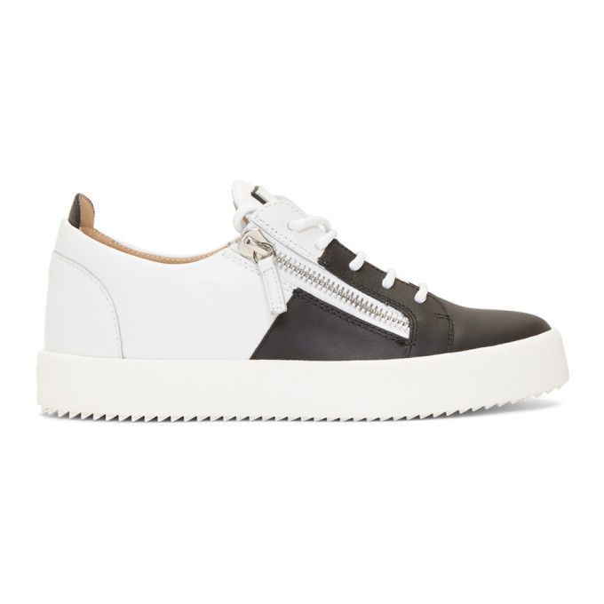 Giuseppe Zanotti White and Black Double May London Sneakers Giuseppe ...