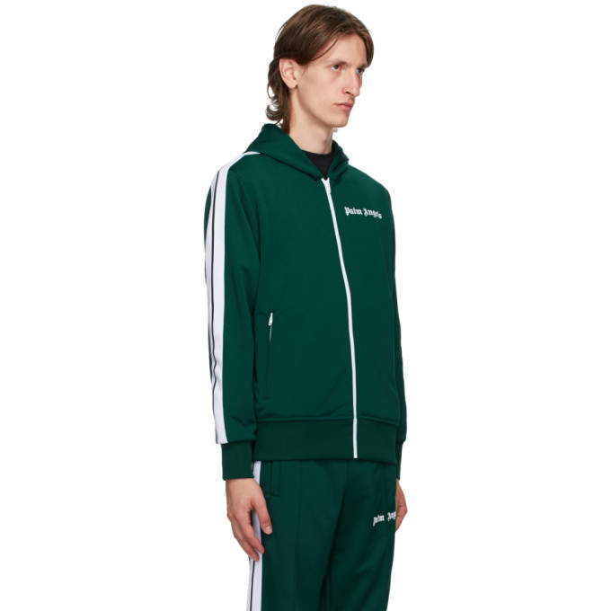 Palm Angels Green Hooded Classic Track Jacket Palm Angels