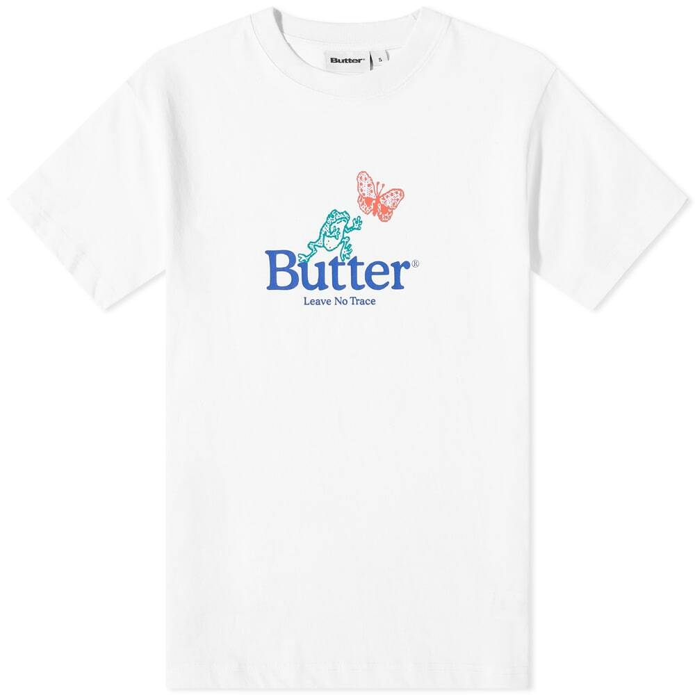 Butter Goods Men's Leave No Trace TShirt in White Butter Goods