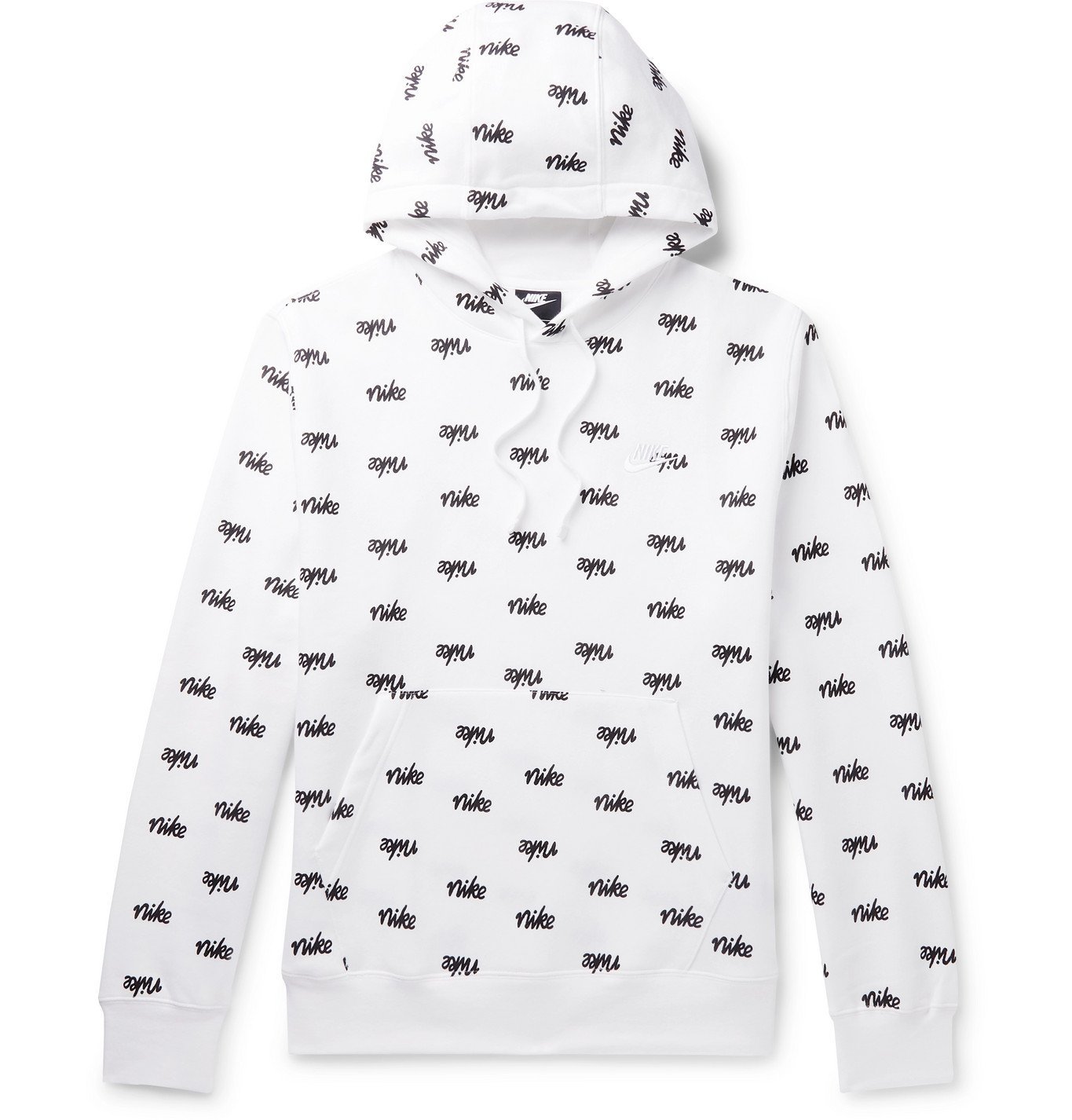 nike logo print hoodie