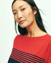 Brooks Brothers Women's Striped Relaxed Hem Sweater | Red
