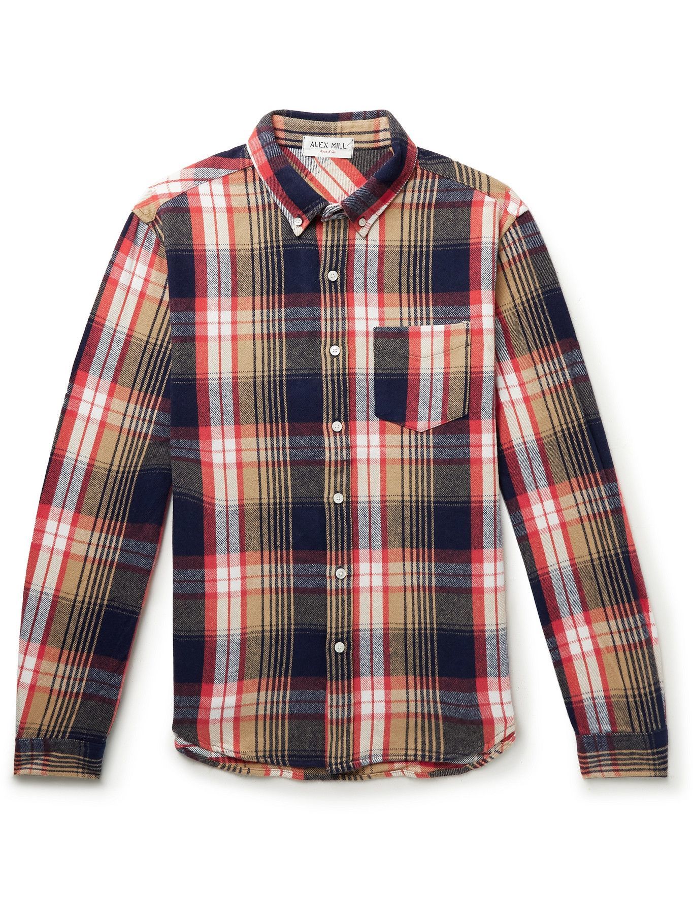 Alex Mill - Mill Button-Down Collar Checked Cotton-Flannel Shirt - Red ...