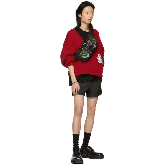 Doublet Red 3D Patch Cut-Off Sweater Doublet