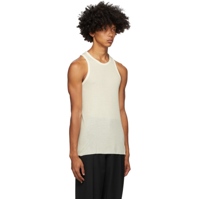 White Cotton Cashmere Tank Top 
