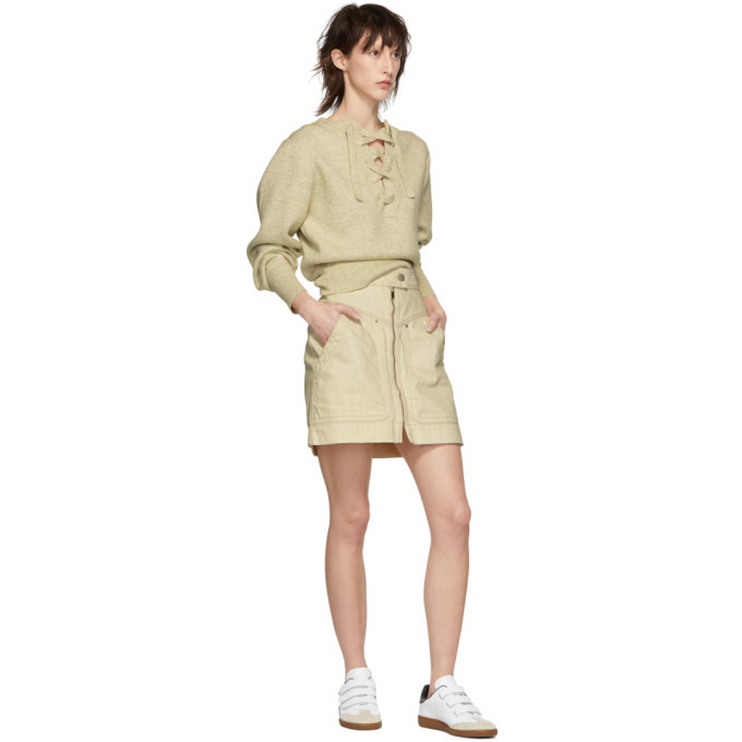 Isabel Marant Etoile Off-White Denim Ioline Miniskirt