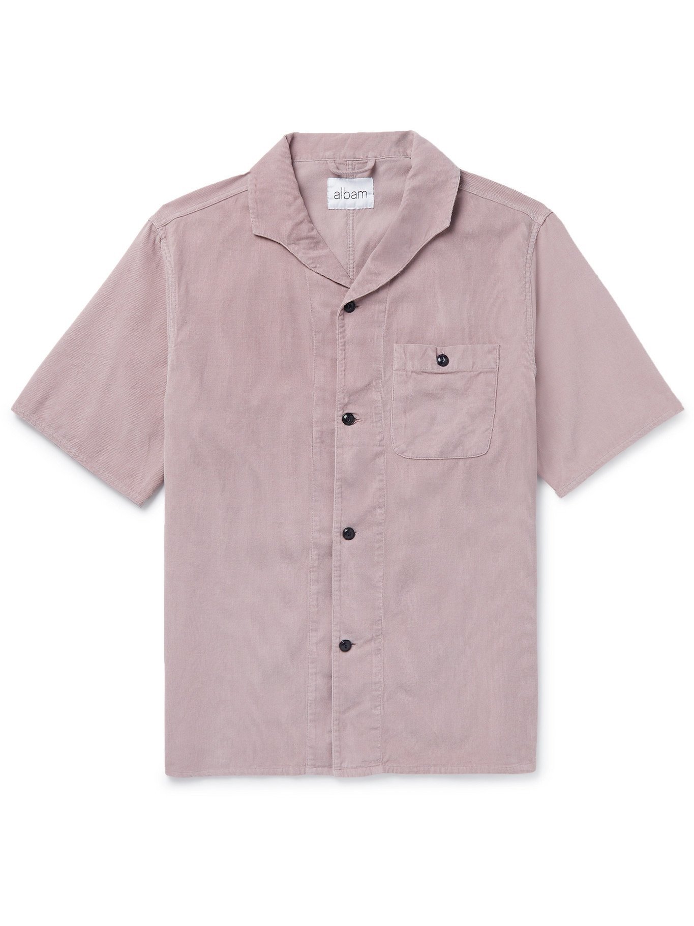 Albam Miles CampCollar Printed Cotton Shirt Pink Albam