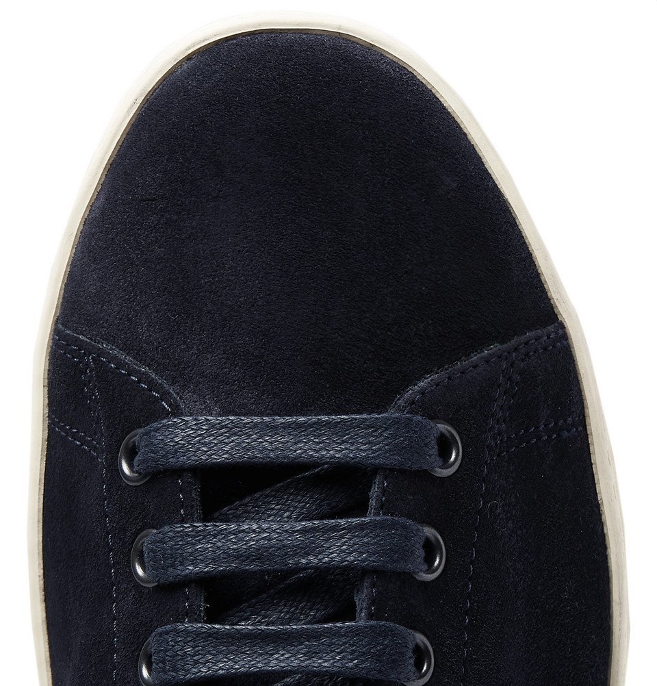 TOM FORD - Warwick Perforated Suede Sneakers - Midnight blue TOM FORD