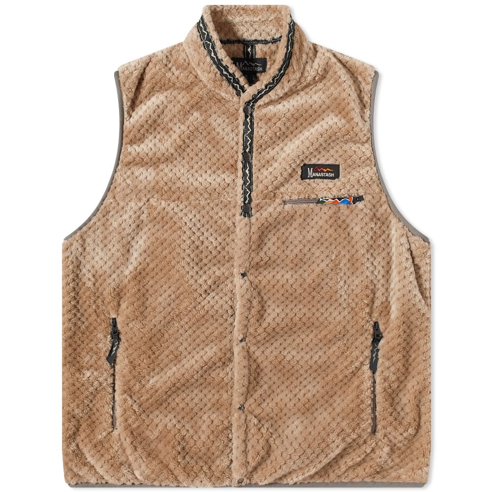 Manastash Men's Thermal Fleece Vest in Beige Manastash