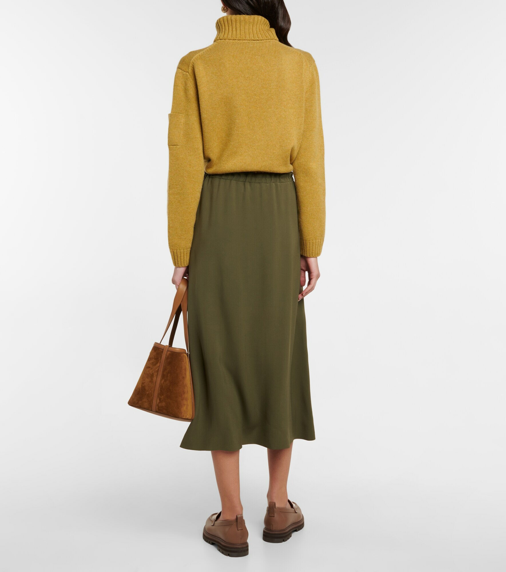 Loro Piana - Lina silk crêpe midi skirt Loro Piana