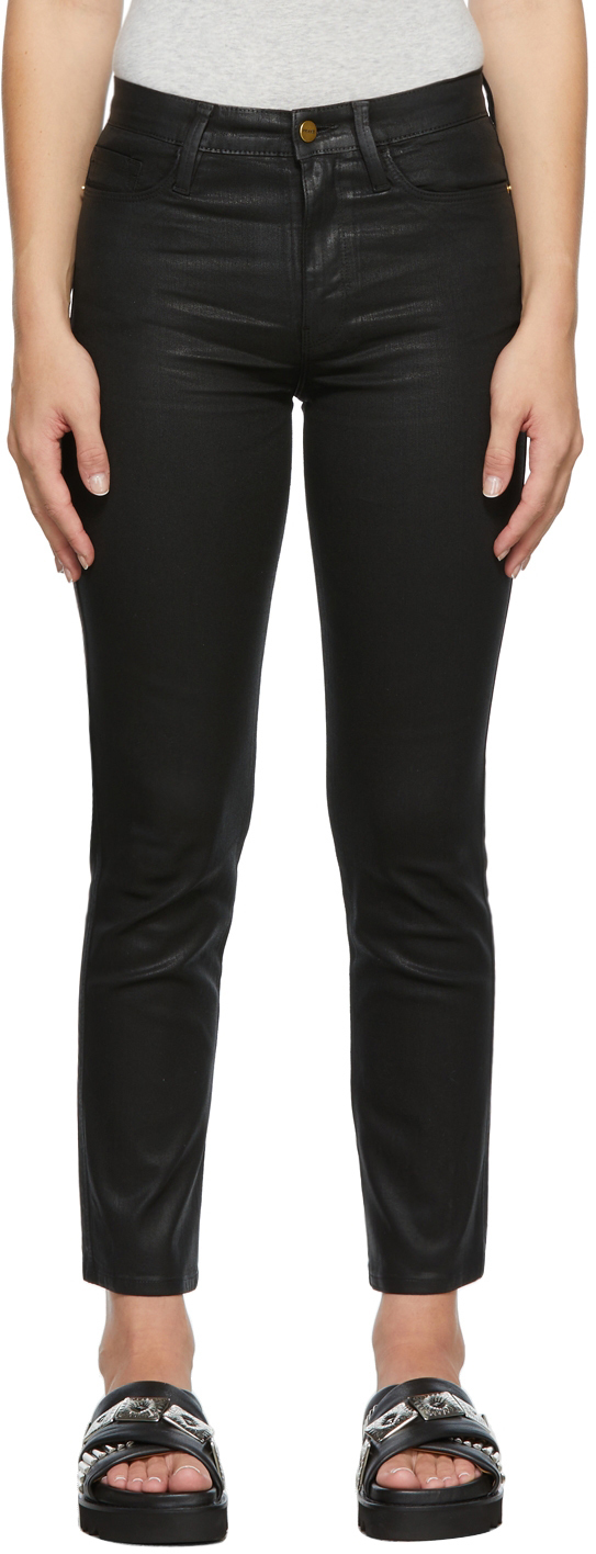 frame black coated jeans