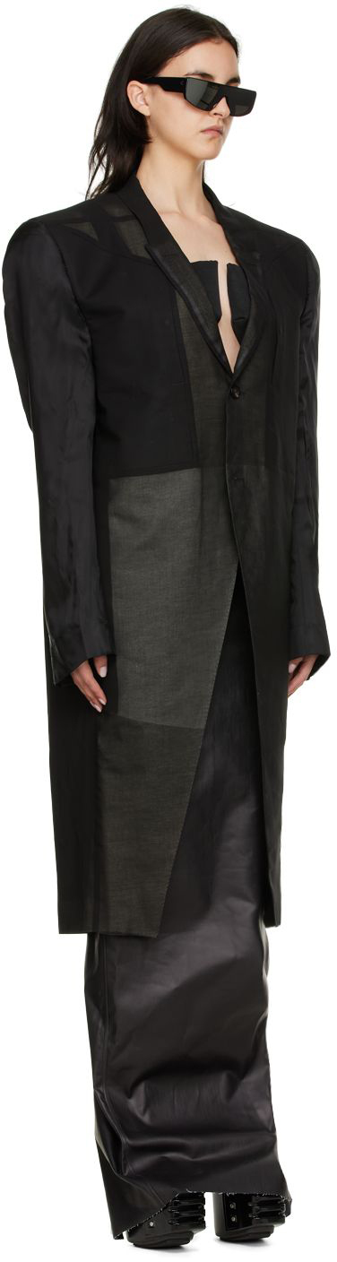 Rick Owens Black Cotton Coat