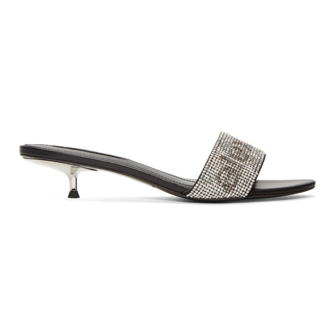 Alexander Wang Black Jo Crystal Logo Sandals Alexander Wang