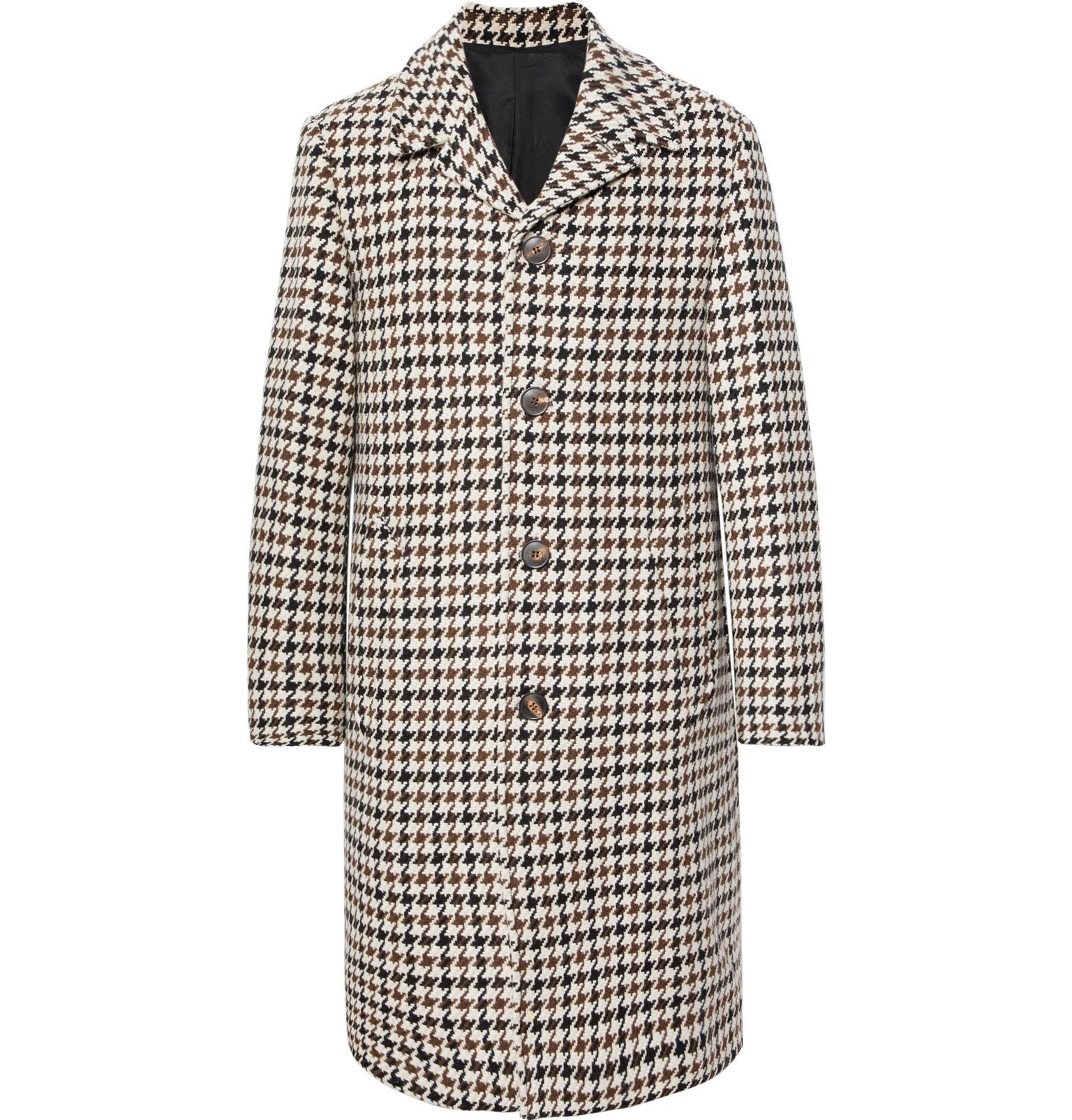 AMI - Houndstooth Wool-Blend Overcoat - Brown AMI
