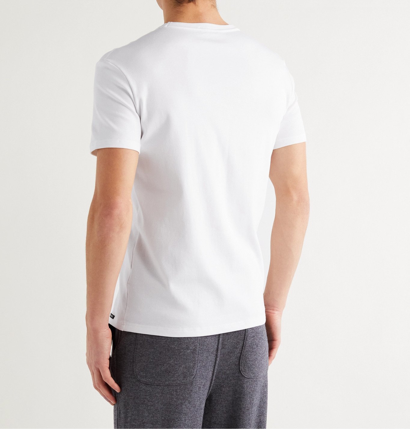 TOM FORD SlimFit StretchCotton Jersey TShirt White TOM FORD