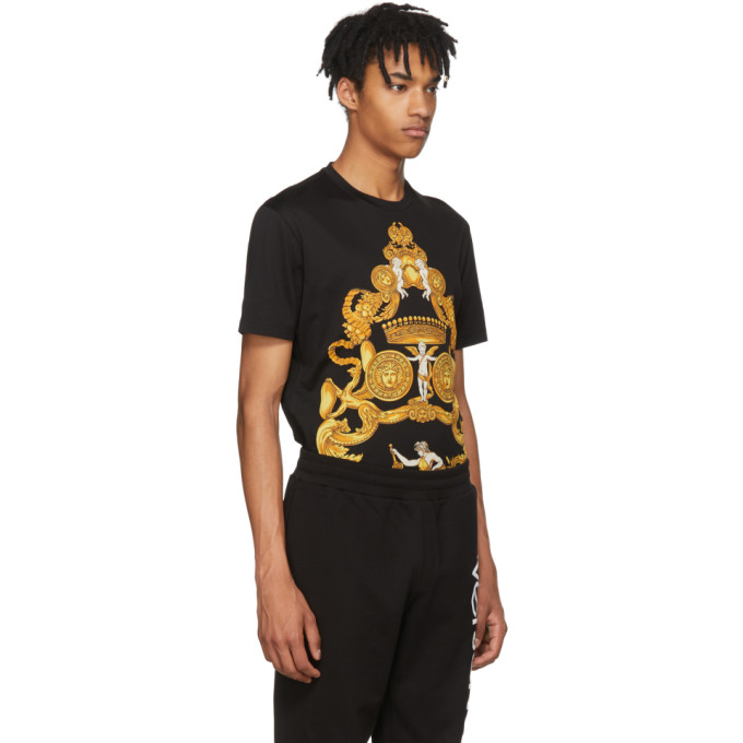 Versace Black and Gold Angels T-Shirt Versace