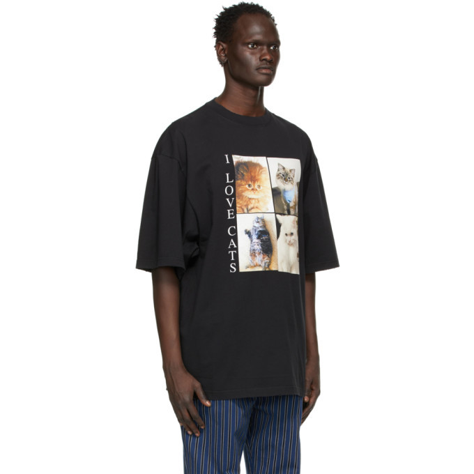 Balenciaga Black XL I Love Cats T-Shirt 