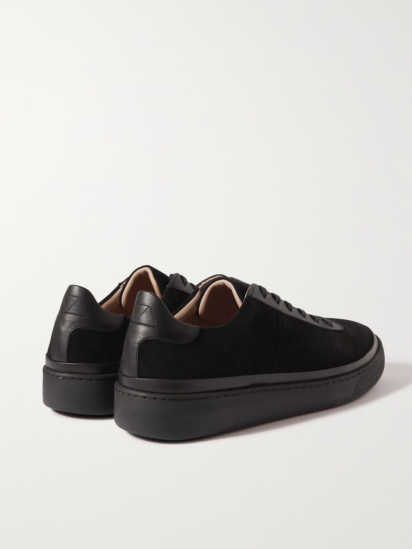 MULO - Leather-Trimmed Suede Sneakers - Black Mulo