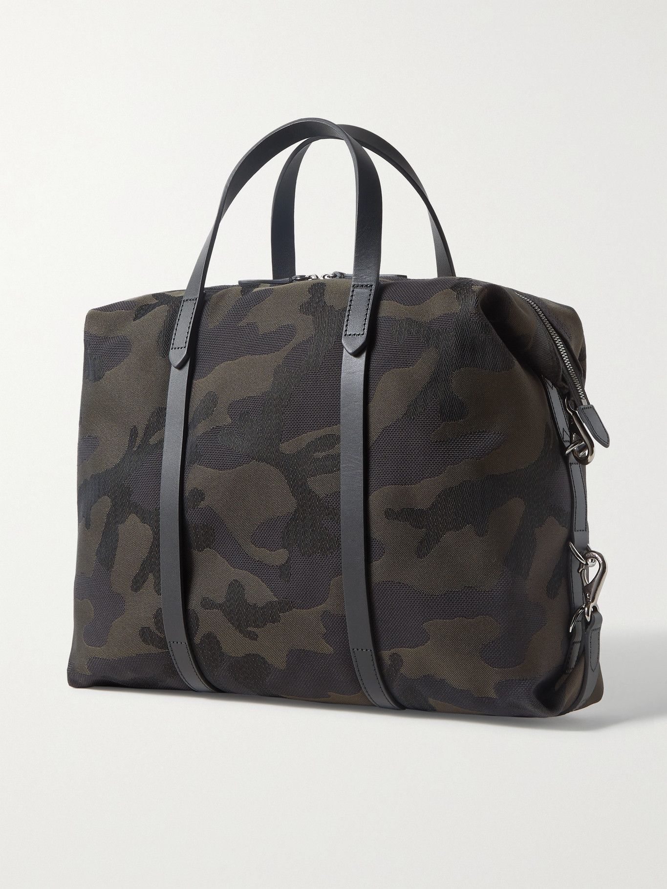 MISMO - Utility Leather-Trimmed Camouflage-Jacquard Holdall Mismo