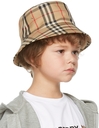 Burberry Kids Beige Vintage Check Gabriel Bucket Hat