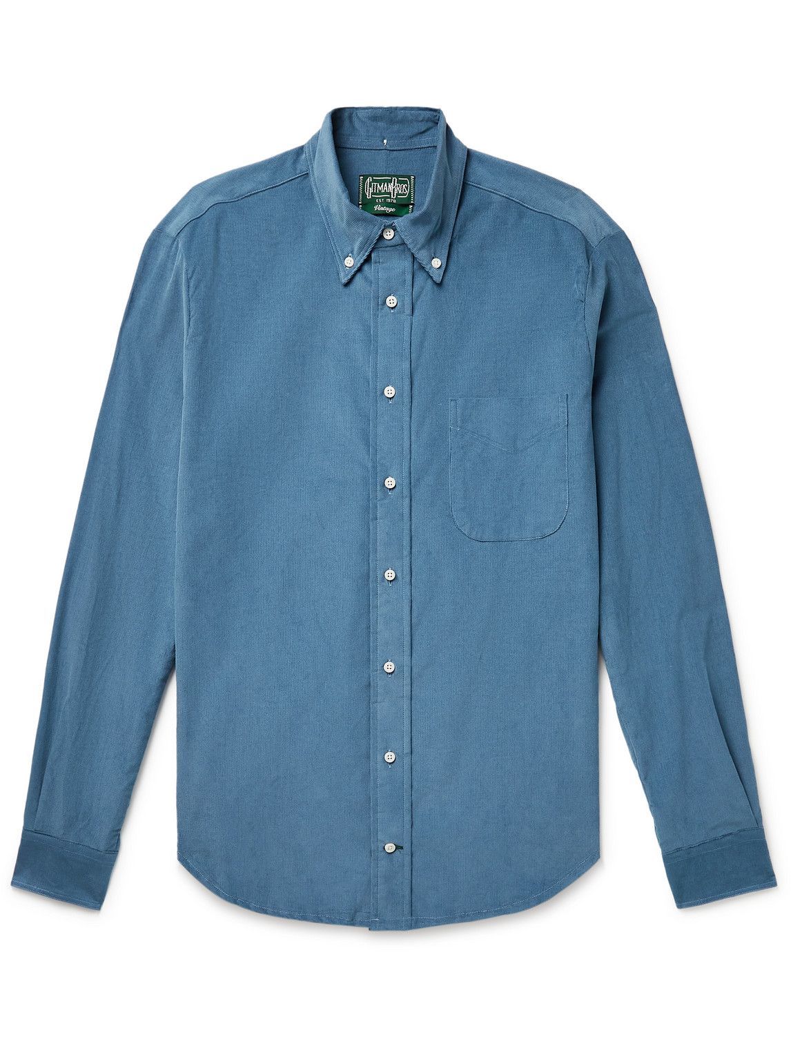 Gitman Vintage - Button-Down Collar Cotton-Corduroy Shirt - Blue Gitman ...