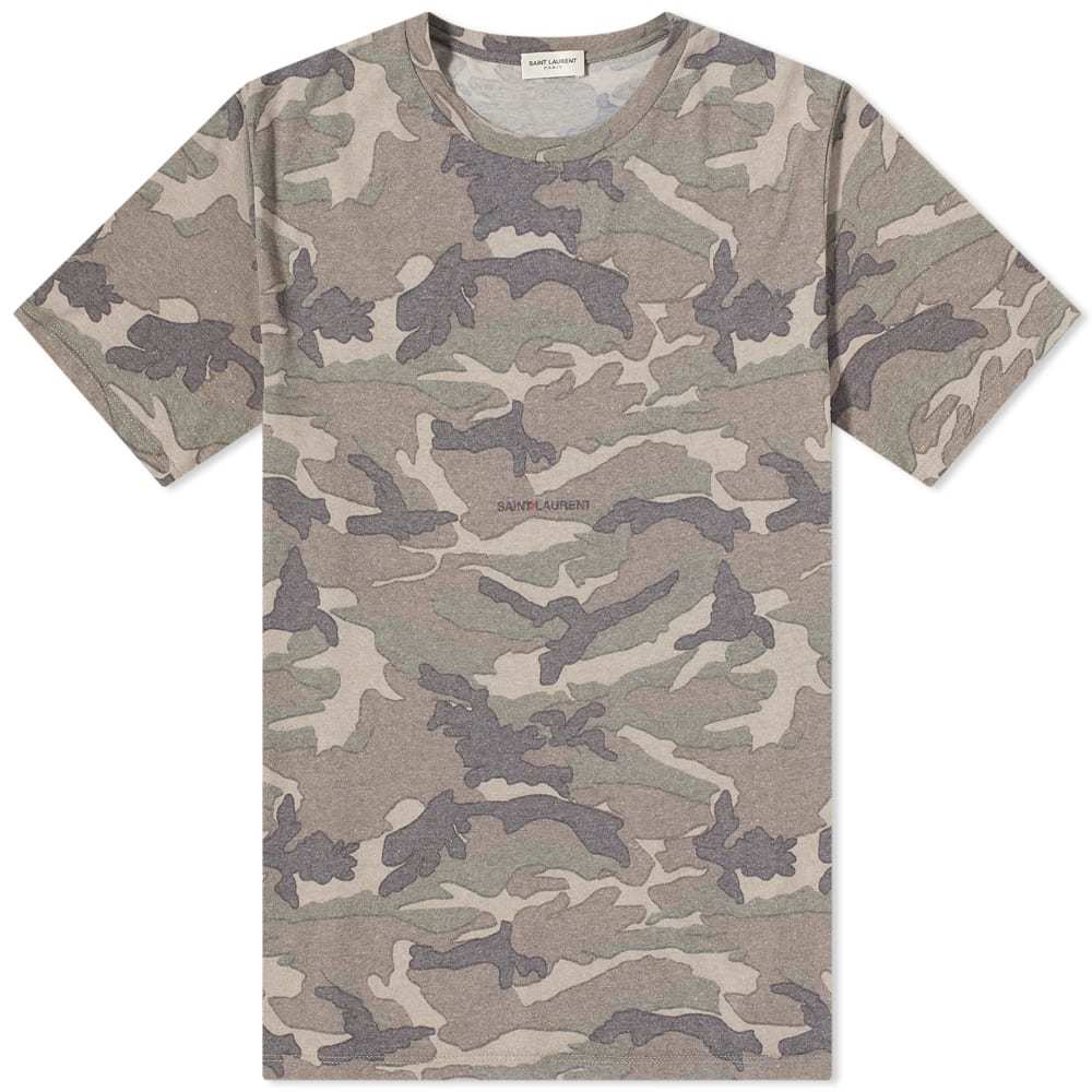 saint laurent camo t shirt