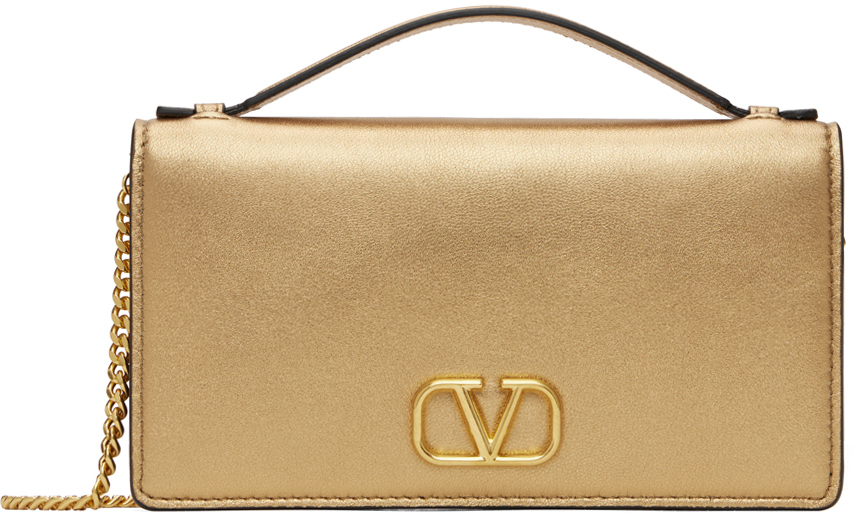 Valentino Garavani Gold VLogo Shoulder Bag Valentino Garavani