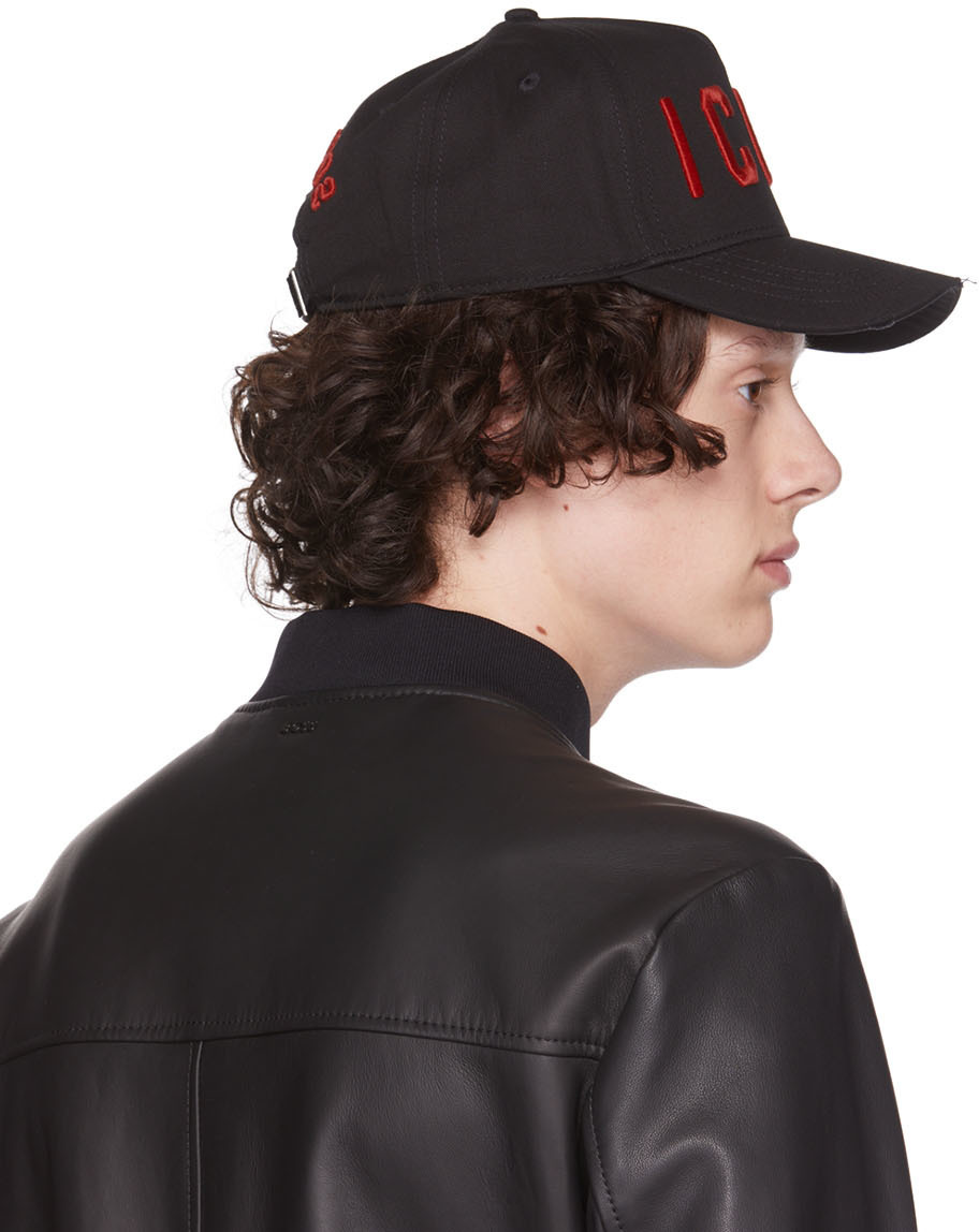 Dsquared2 Black Canadian Flag Cap Dsquared2