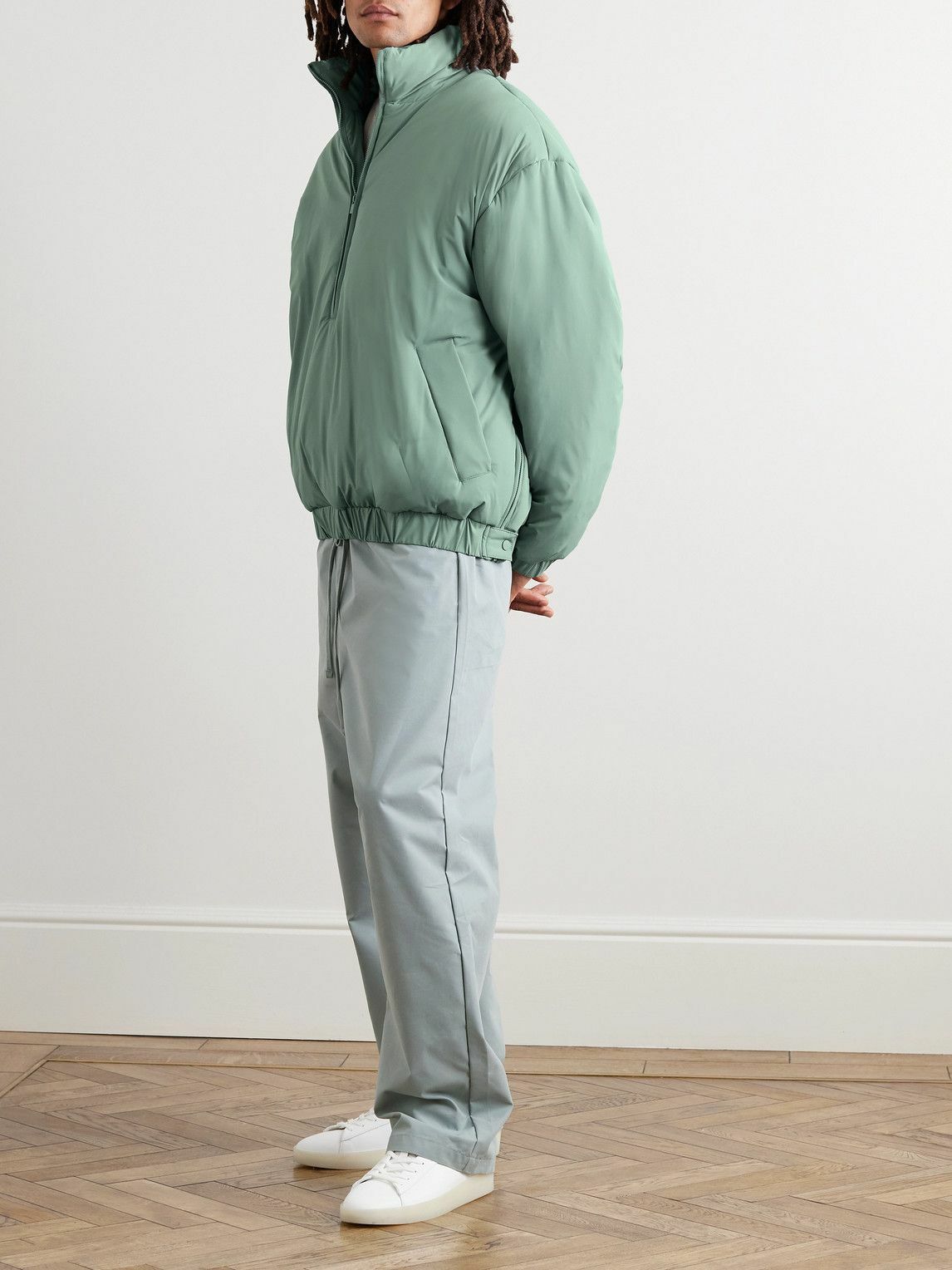 FEAR OF GOD ESSENTIALS LogoAppliquéd Padded StretchNylon HalfZip