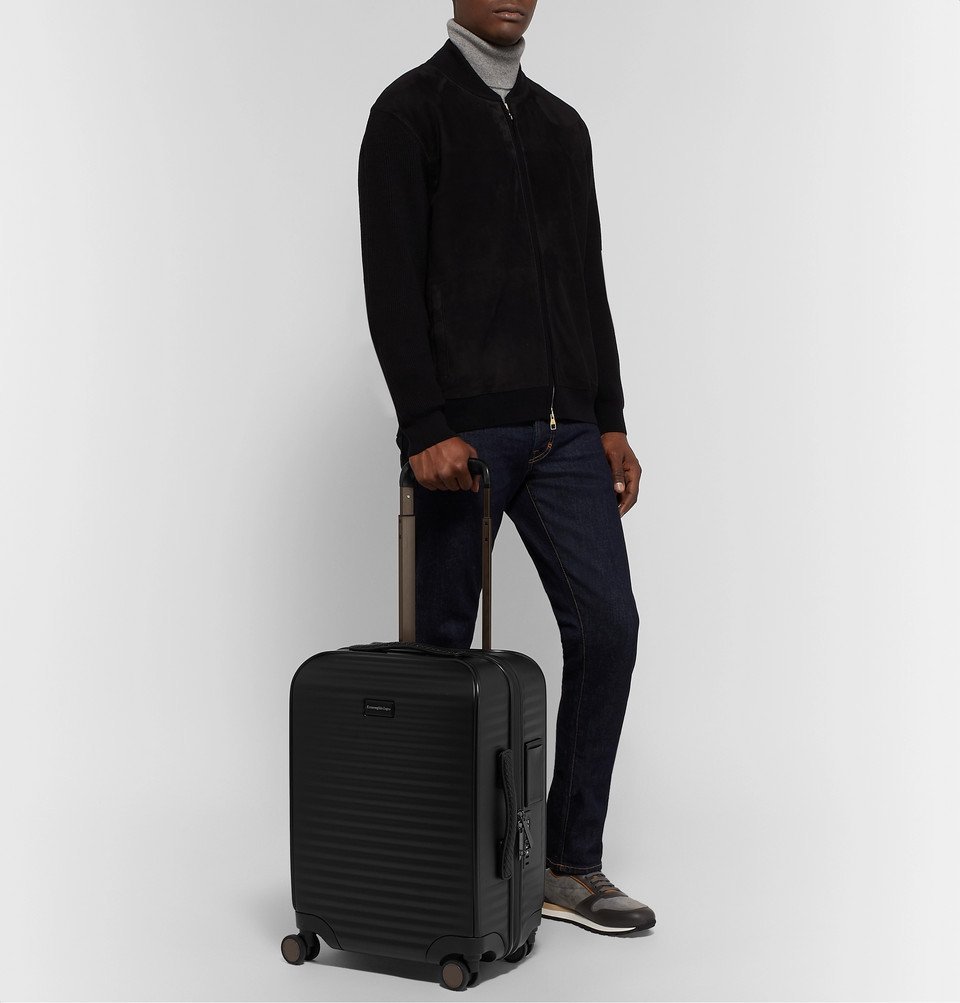 Ermenegildo Zegna LeatherTrimmed Polycarbonate CarryOn Suitcase