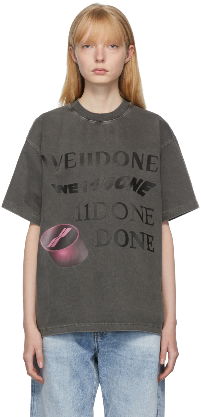 We11done Grey Front Logo T-Shirt We11done