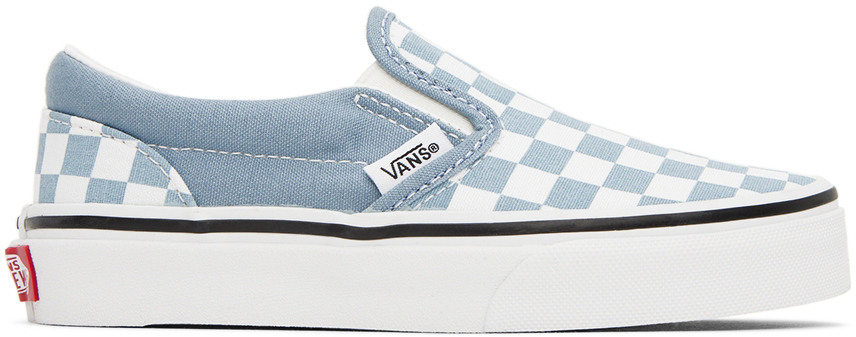 Photo: Vans Kids Blue & White Classic Slip-On Little Kids Sneakers