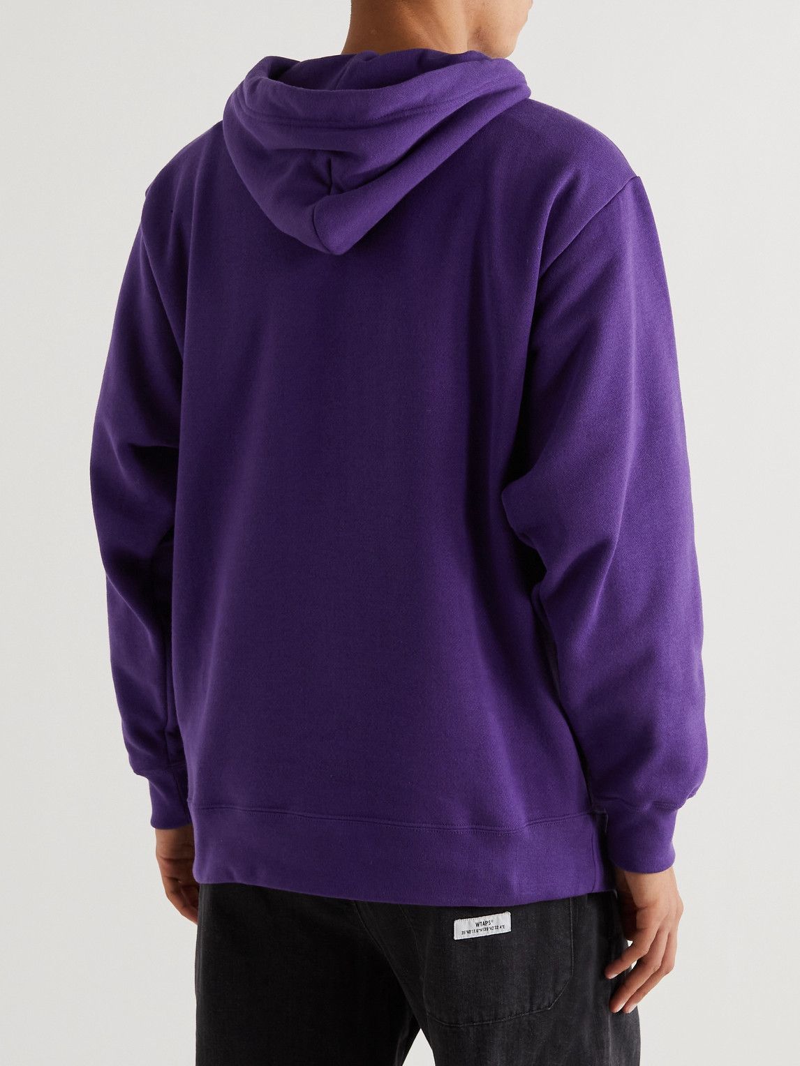 WTAPS - Thor Logo-Embroidered Cotton-Blend Jersey Hoodie - Purple WTAPS
