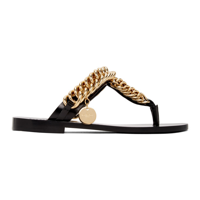 Givenchy Black Chain Thong Sandals Givenchy