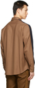 Burberry Brown Wool Stripe Detail Shirt