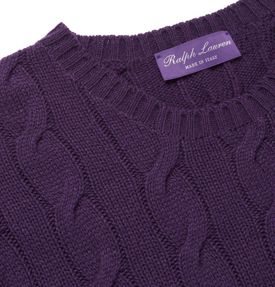 Ralph Lauren Purple Label - Cable-Knit Cashmere Sweater - Men - Purple  Ralph Lauren Purple Label