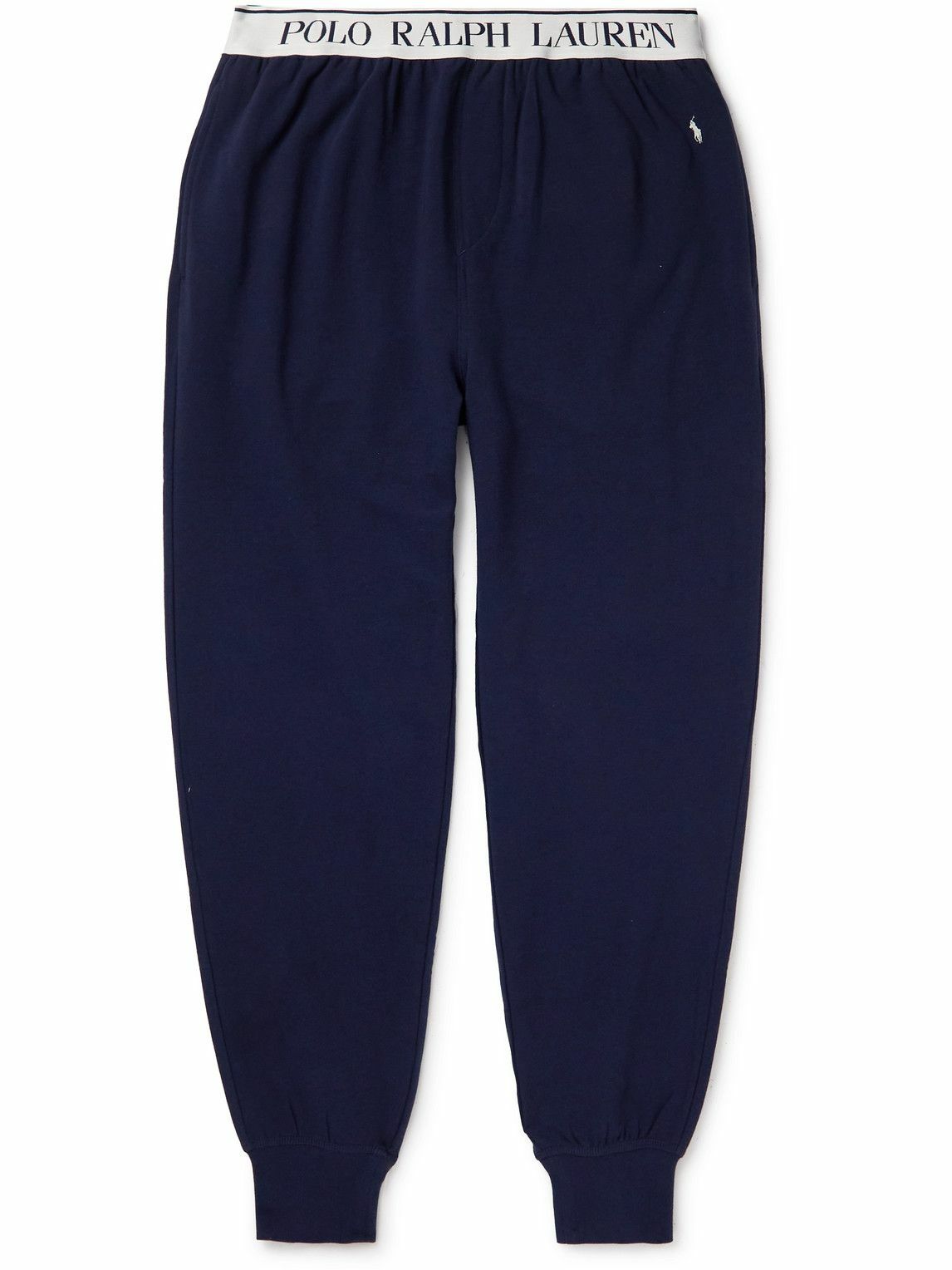 Photo: Polo Ralph Lauren - Tapered Logo-Detailed Cotton-Blend Jersey Pyjama Trousers - Blue