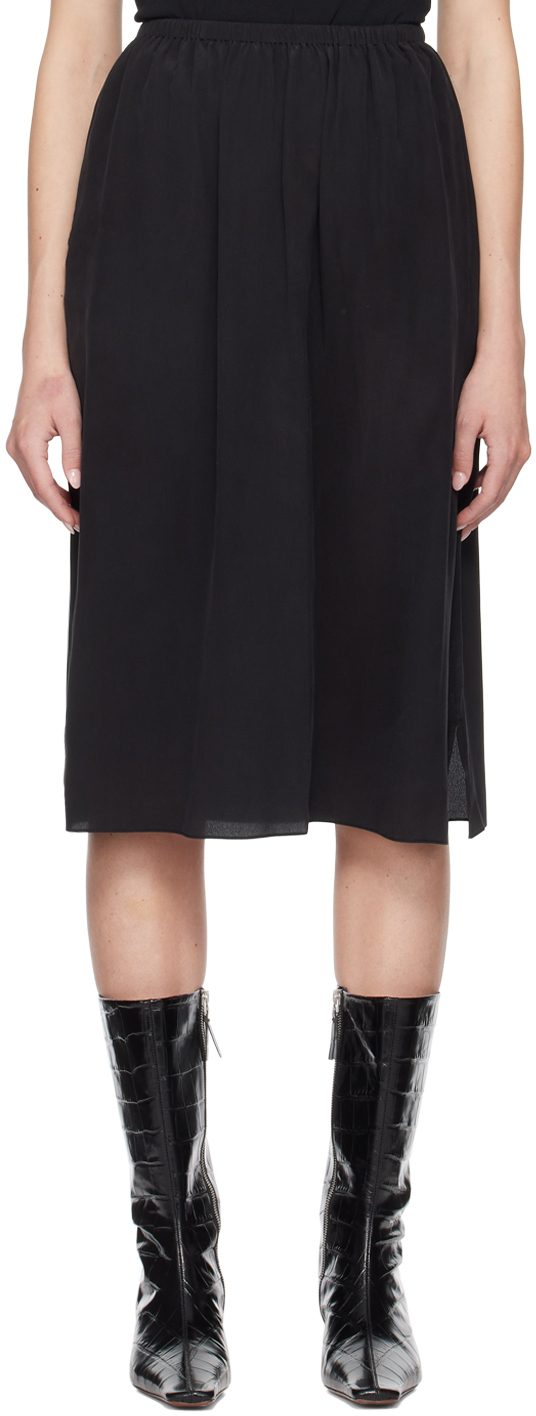 Quira Black TwoPocket Midi Skirt
