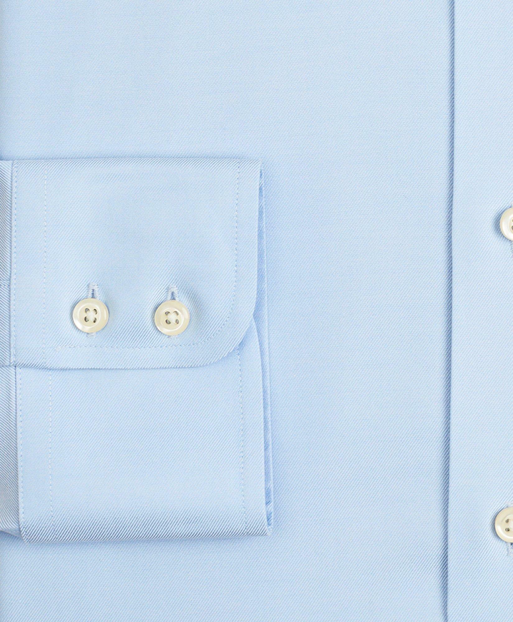 Brooks Brothers Men's Stretch Supima Cotton Non-Iron Twill Button-Down Collar Dress Shirt | Light Blue