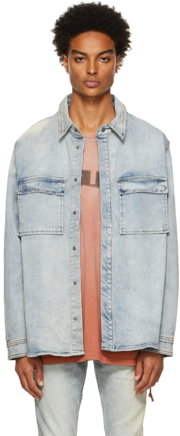 Ksubi Blue Denim Snakebite Shirt Ksubi