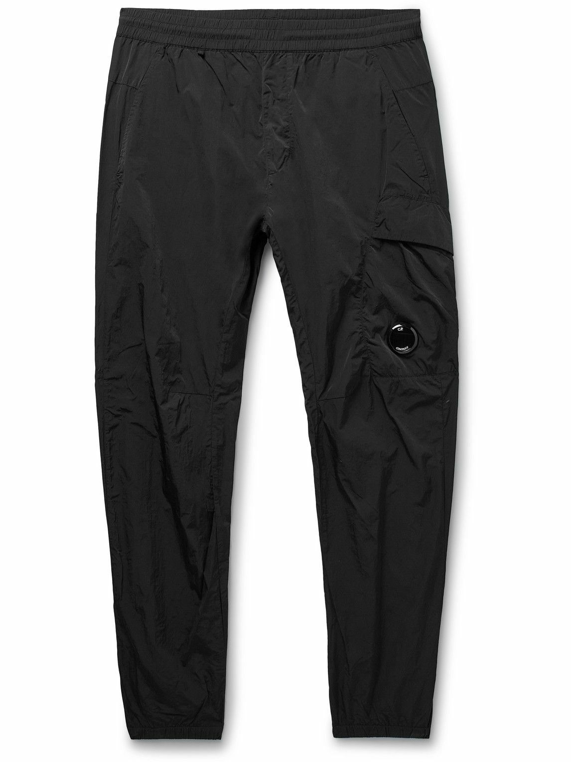 Photo: C.P. Company - Tapered Logo-Appliquéd Garment-Dyed Chrome-R Trousers - Black