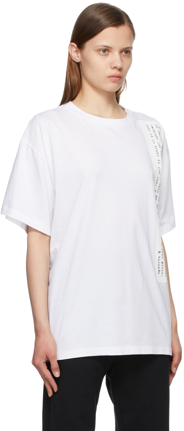 MM6 Maison Margiela White Text Graphic T-Shirt MM6 Maison Margiela