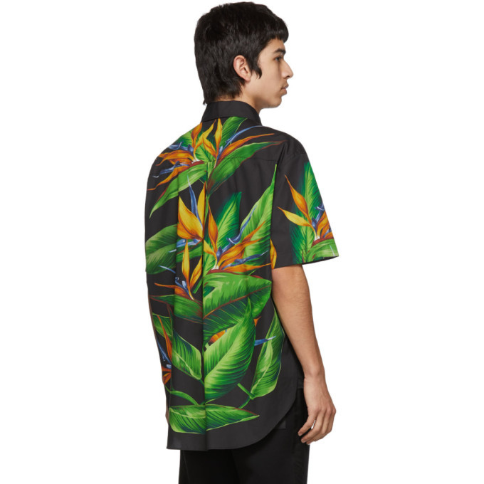 Dolce and Gabbana Black Bird Of Paradise Hawaiian Shirt Dolce & Gabbana