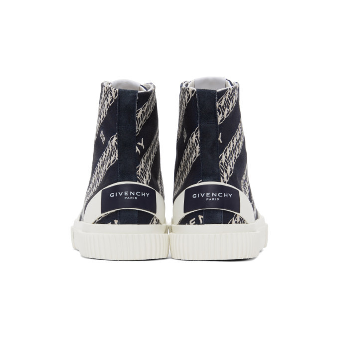 Givenchy Navy Chain Tennis Light HighTop Sneakers Givenchy