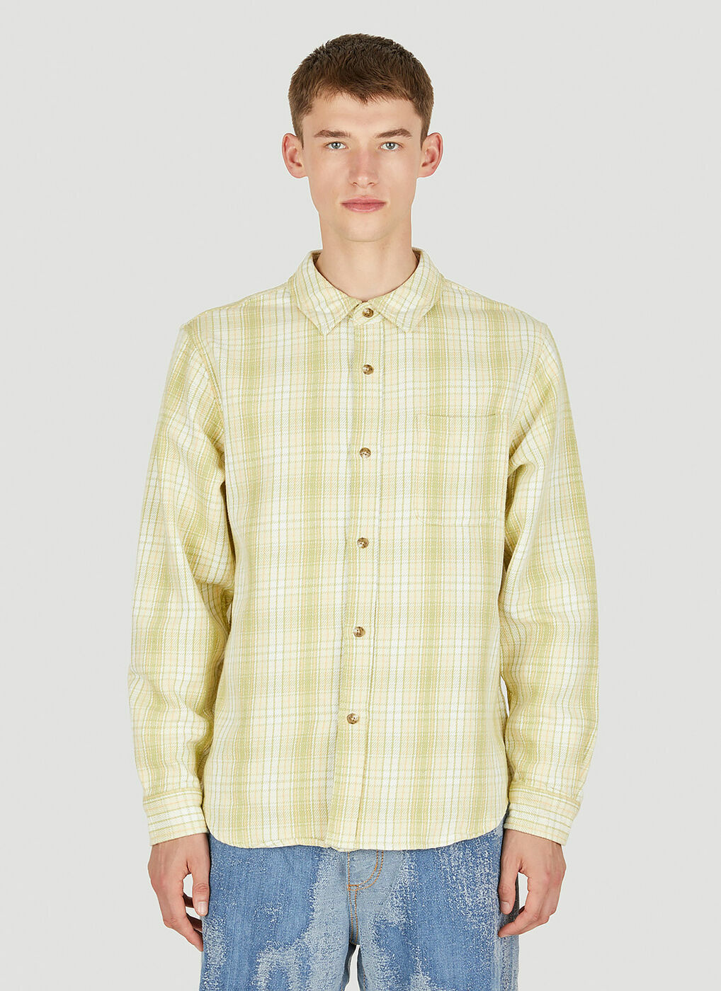 Beach Plaid Shirt in Green Stussy