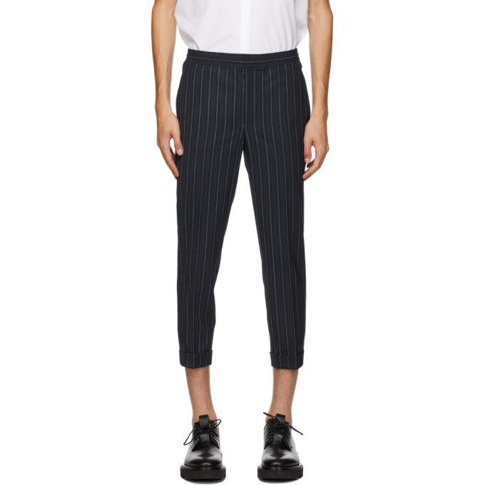 Neil Barrett Navy Wool Stripe Trousers Neil Barrett