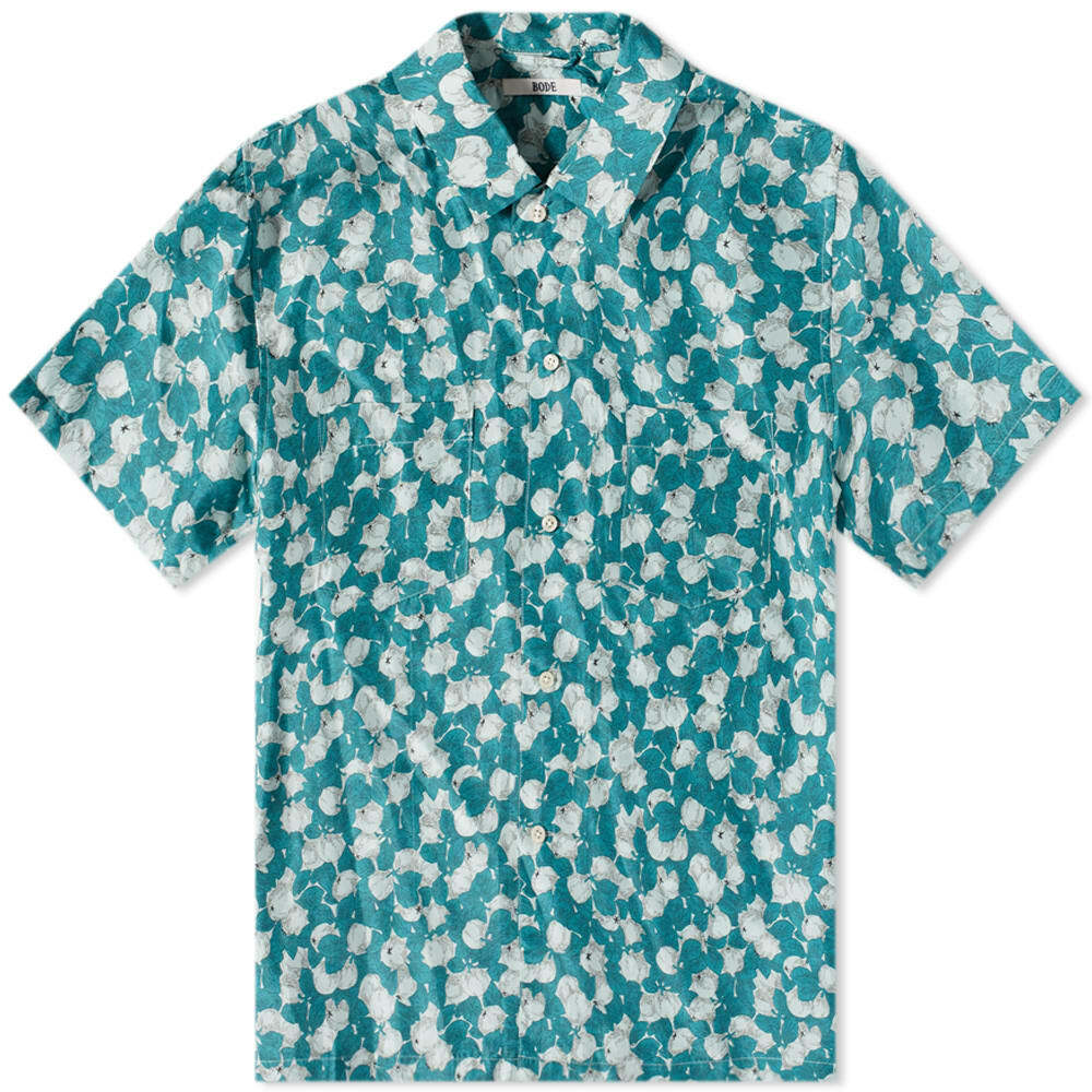 Bode Men's Meadowlark Vacation Shirt in Blue Multi Bode